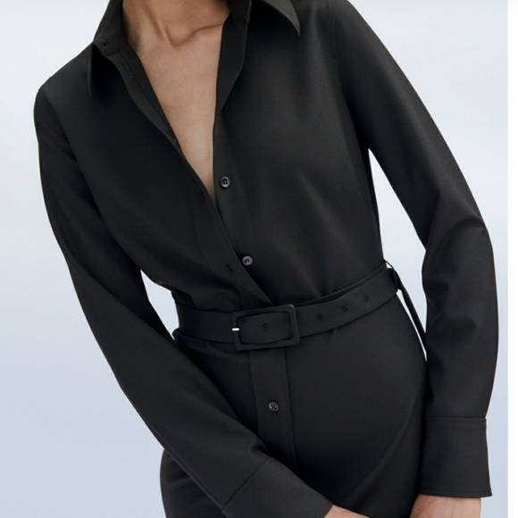 Zara Button down black Shirt Dress-XS - Picture 5 of 7
